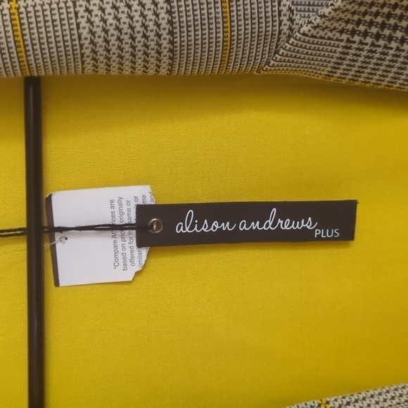 New with Tags Alison Andrews Plus Black, White & Gray Stripe Blazer Size 1X - Picture 5 of 8